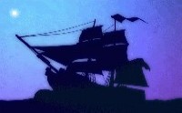 夜に浮かぶ帆船